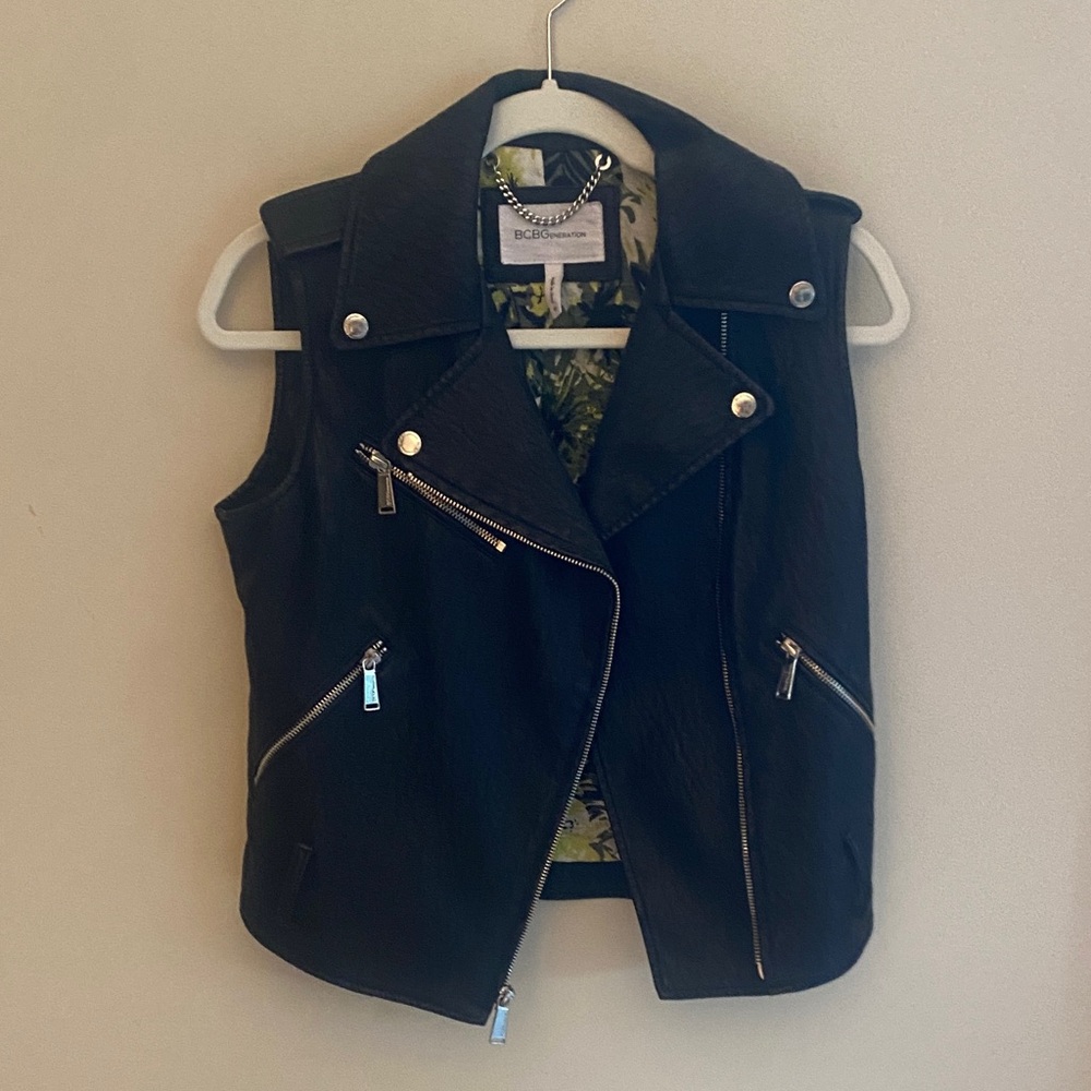 BCBGeneration Black Vest with Silver Details